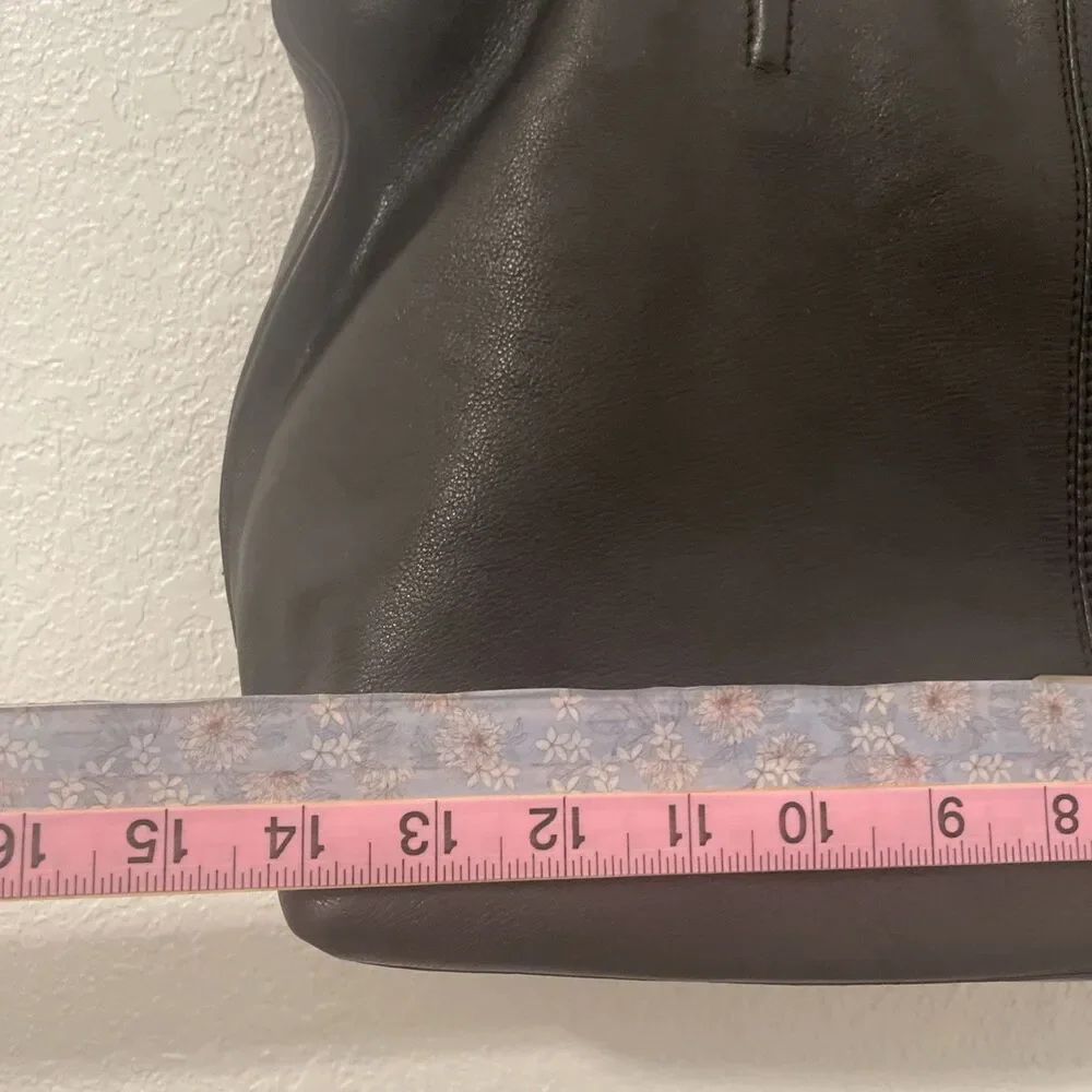 Lucky Brand Tote Black Leather Shoulder Bag Purse Handbag Large